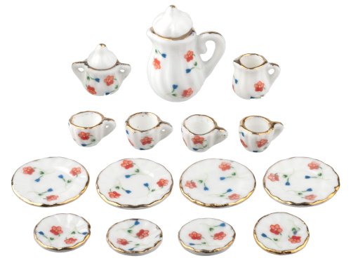 (image for) Coral Pansy Coffee Set 17pc