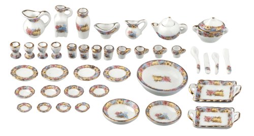 (image for) Yellow Floral Tableware / Dishes Set 50pc