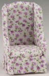 (image for) Beige & Lavender Floral Easy Chair