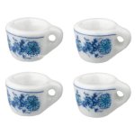 (image for) Tea or Coffee Cups - Blue Floral - 4pc