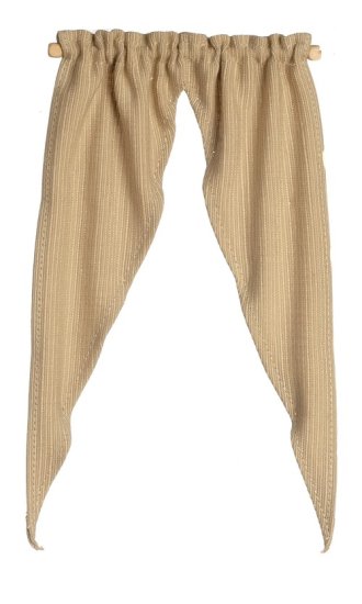 (image for) Country Tiffany Drapes w/ Tan Ribbed Fabric