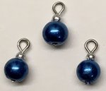 (image for) Royal Blue Pearl Ball Ornament 3pc