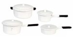 (image for) 8pc White Enamel Cookware