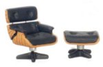 (image for) 1/2in Scale Eames Chair & Ottoman Set 2pc