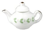 (image for) Teapot - White w/ Green Floral