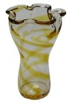 (image for) Amber Swirled Ruffled Vase