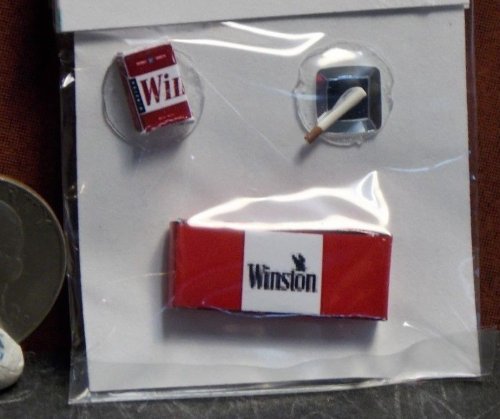 (image for) Carton & Pack of Winston Cigarettes w/ Ashtray