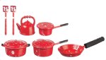 (image for) Metal Cookware Red Spatter 10pc