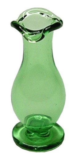 (image for) Green Glass Fluted Pedestal Vase