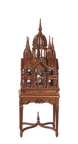 (image for) Victorian Birdcage on Table - Walnut