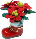 (image for) Red Poinsettias in Santa Boot