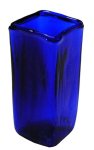 (image for) Blue Glass Square Modern Vase