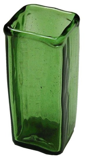 (image for) Green Glass Square Contemprary Vase