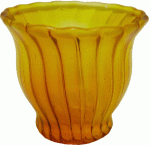 (image for) Amber Glass Flared Ribbed Bowl