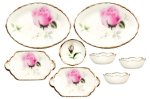 (image for) Pink Rose Bowls & Plates 8pc