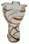 (image for) Brown Swirled Glass Ruffled Vase