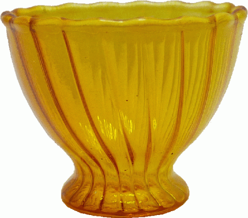 (image for) Amber Ribbed Glass Bowl