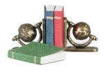 (image for) Antique Brass Globe Bookends w/ 3 Books