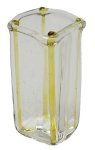 (image for) Amber Striped Square Glass Modern Vase