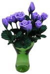 (image for) Purple Roses in Green Ruffled Vase 12pc