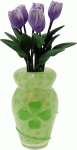 (image for) Lavender Tulips in Shamrock Vase