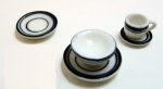 (image for) Black Trim Ceramic Dinner Set for One 5pc