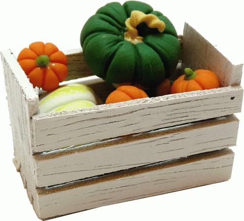 (image for) Pumpkins & Gourds in Whitewashed Crate