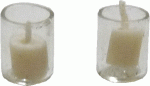 (image for) 1/2in Scale White Votive Candle in Glass Holder 2pc