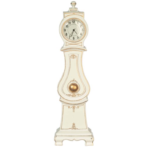 (image for) More Longcase Working Clock - White w/ Gold