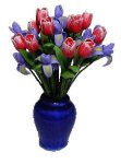 (image for) Pink Tulips & Purple Irises in Vase