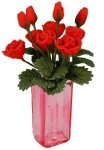 (image for) Red Roses in Pink Sqaure Vase 12pc