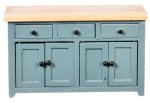 (image for) Kitchen Counter Cabinet - Blue & Oak