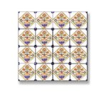 (image for) XS Orange & Blue Floral Picture Mosaic Tile Sheet