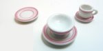 (image for) Pink Trim Ceramic Dinner Set for One 5pc