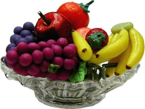 (image for) Fruit in Ribbed Glass Plate