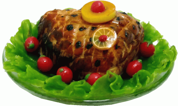 (image for) Criss Cut Ham on Metal Platter with Garnish