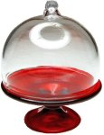 (image for) Red Glass Pedestal Cake Stand