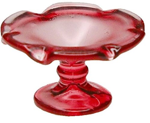 (image for) Fluted Pink Pedestal Glass Platter