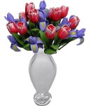 (image for) Pink Tulips & Purple Irises in Classic Vase