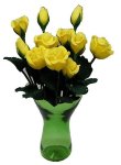 (image for) Yellow Roses in Green Ruffled Vase 12pc