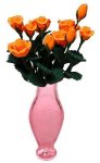 (image for) Apricot Roses in Pink Classic Vase 12pc