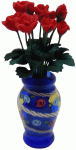 (image for) Red Roses in Blue Vase 12pc