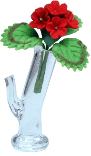 (image for) Red Geranium in Clear Pipe Vase