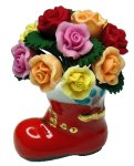 (image for) Multicolored Roses in Santa Boot 12pc