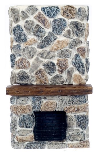 (image for) Tall Stone Fireplace