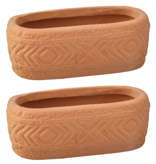 (image for) Embossed Oval Terra-Cotta Planter 2pc