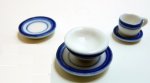 (image for) Blue Trim Ceramic Dinner Set for One 5pc