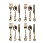 (image for) 12pc Fancy Flatware Set - Silver