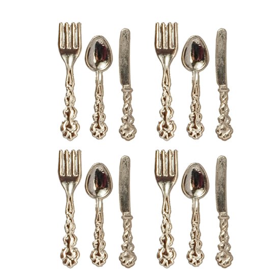 (image for) 12pc Fancy Flatware Set - Silver