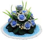 (image for) Blue Centerpiece on Blue Doily